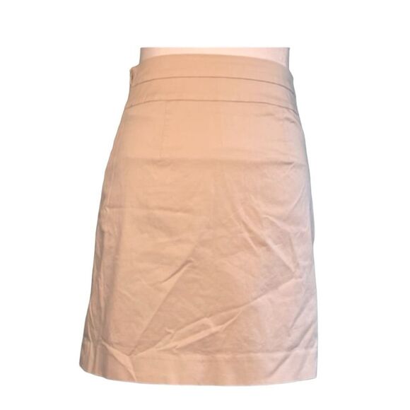 Banana Republic Chino Mini Skirt Tan Knit Double Front Pleat Side Zip Lined 0 - Picture 2 of 6